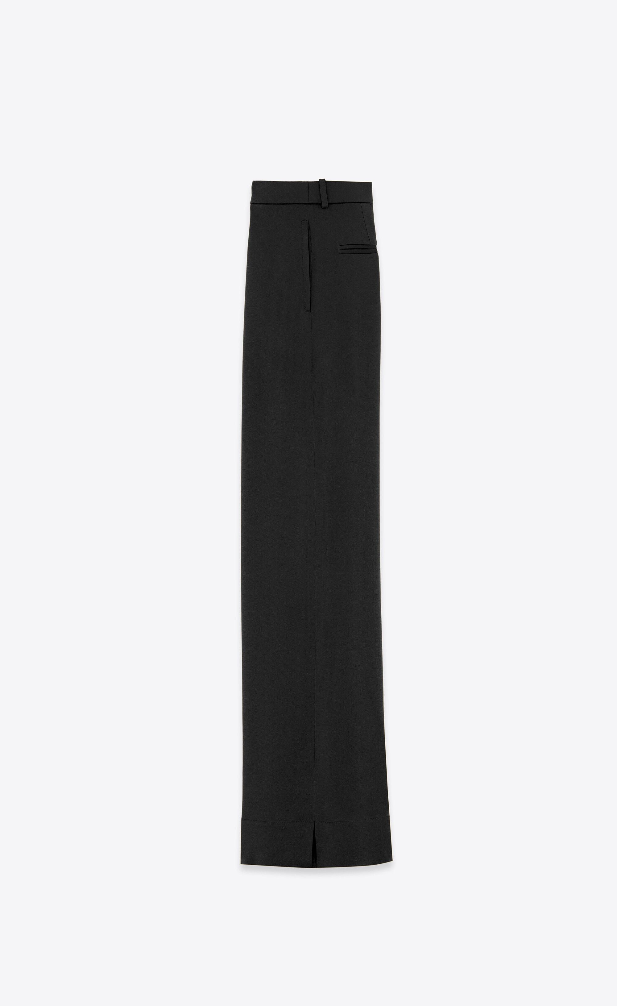 Saint Laurent Paris o1s1wg110225 735726 Large Pant in Crepe Satin in Black Size 28" / US 6 / IT 42 - 2 Thumbnail