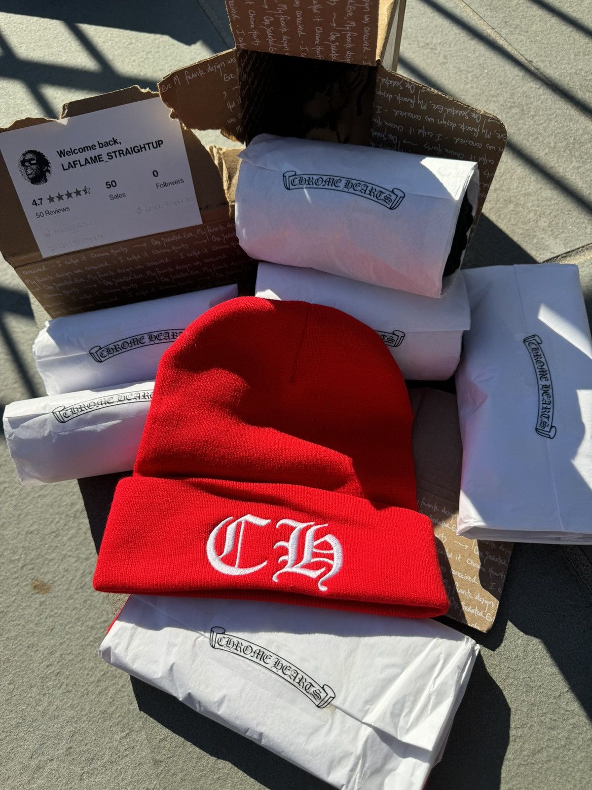 Chrome Hearts Chrome Hearts Red CH Beanie 🔴 Red BN 🔴 Size ONE SIZE - 7 Thumbnail