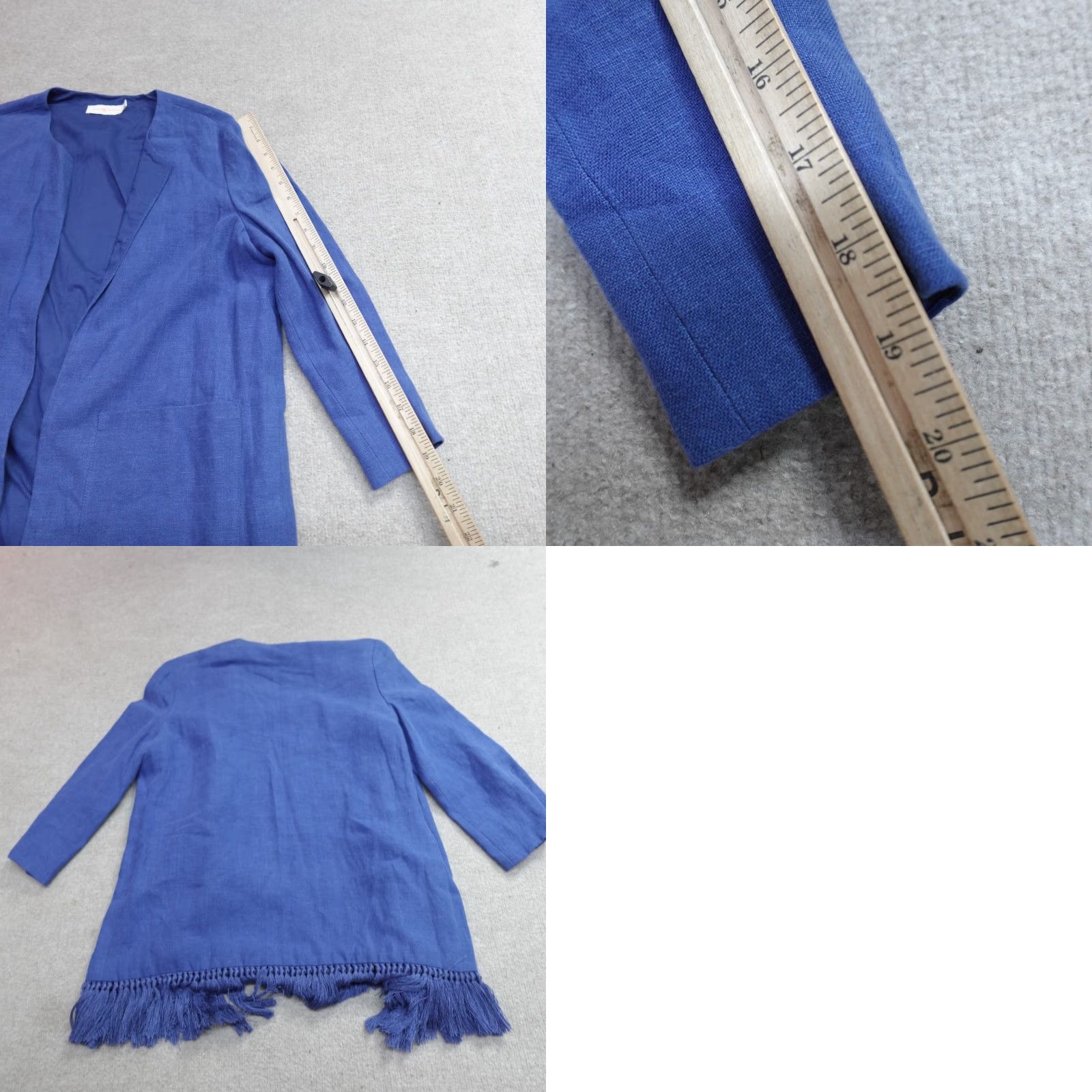 Tory Burch Tory Burch Cardigan Jacket Blue 6 Open Front Tassels Linen Knit Womens Jacket Size M / US 6-8 / IT 42-44 - 8 Thumbnail