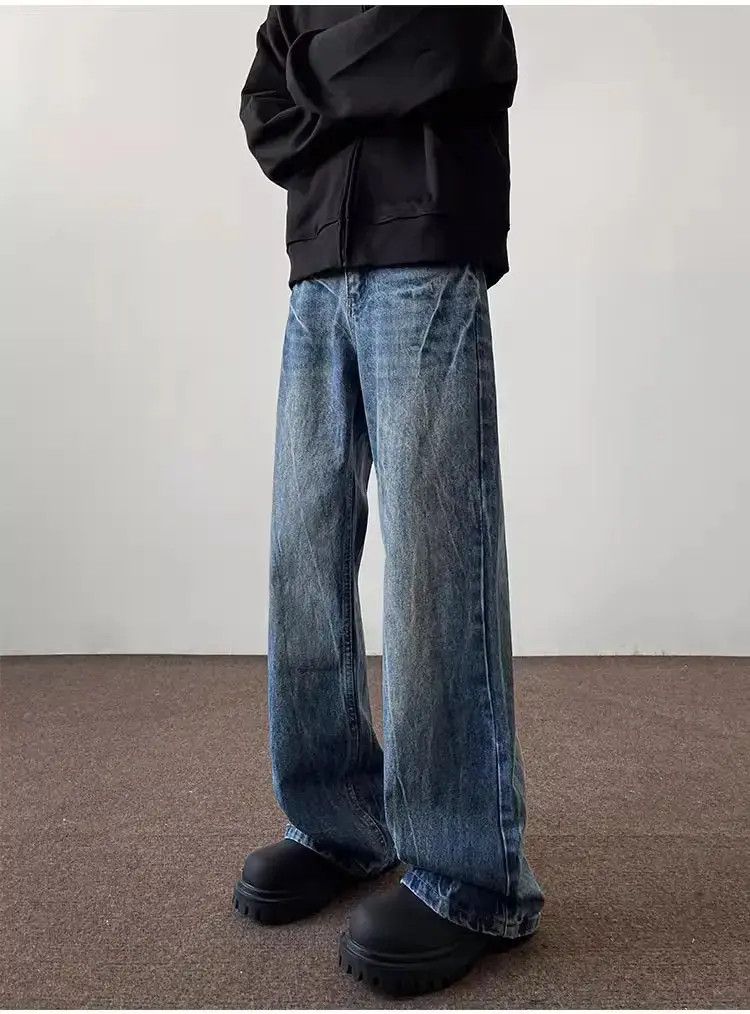 Japanese Brand Retro washed straight leg jeans Size US 32 / EU 48 - 1 Thumbnail