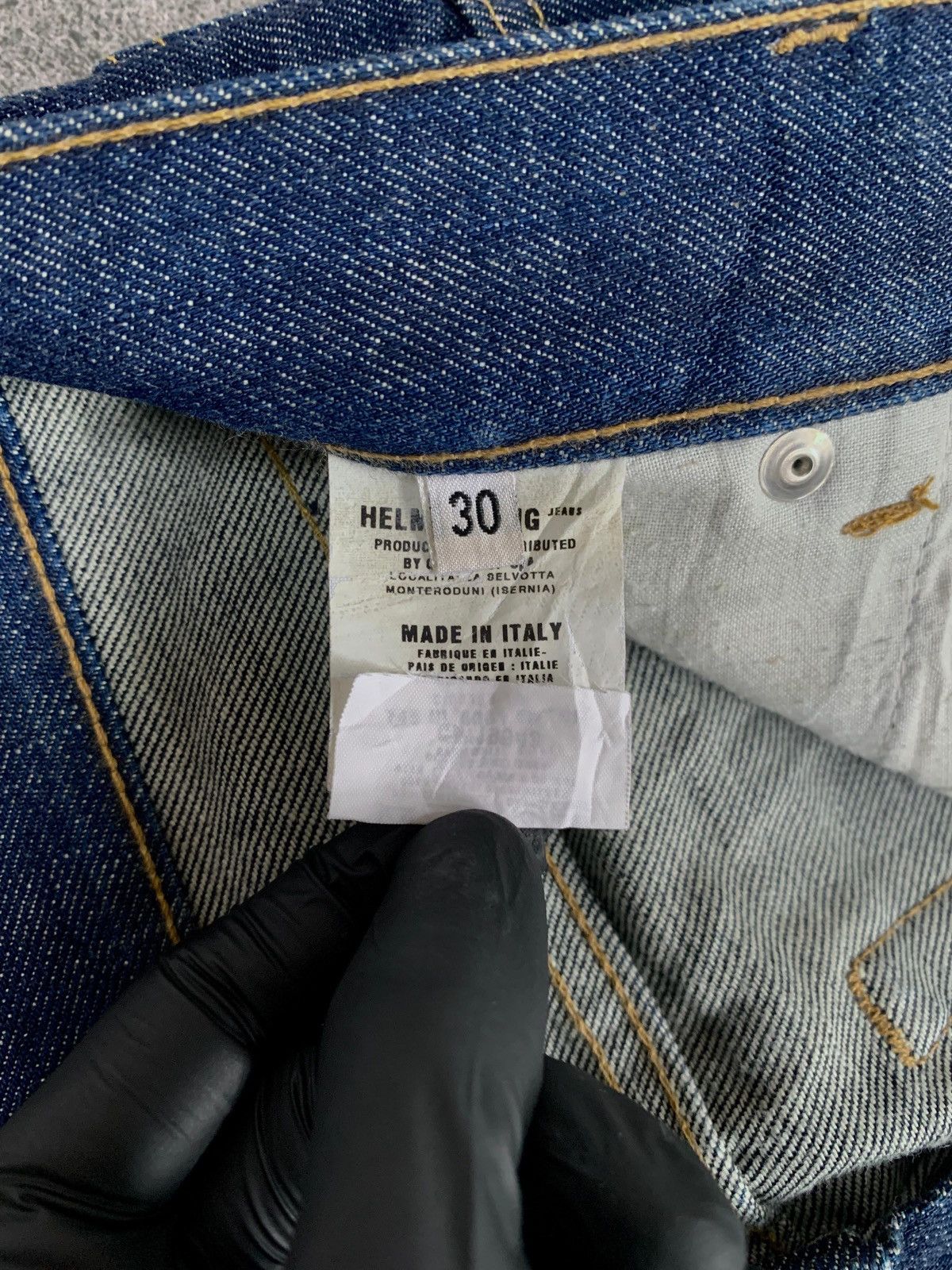 Helmut Lang FREE TAX! 2000s Indigo Classic Cut Raw Denim Jeans Size US 30 / EU 46 - 10 Thumbnail