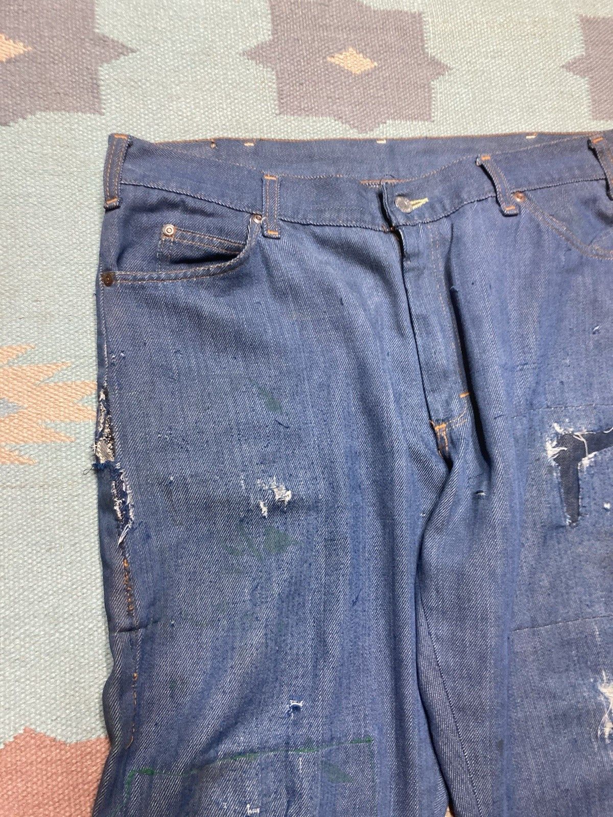 Vintage 1960s Ranchcraft jeans Penneys farm repair distressed 35x29 Size US 35 - 5 Thumbnail