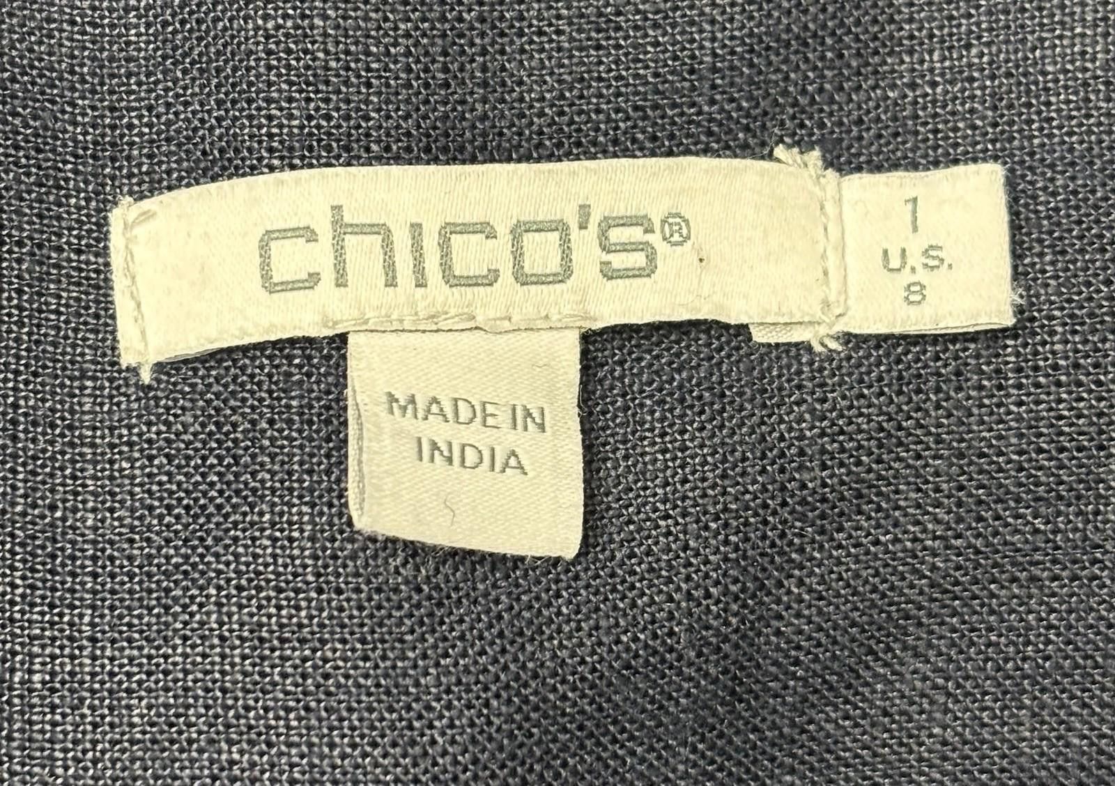 Chicos Chicos Dress Womens Size 8 Linen Embroidered Embellished Size M / US 6-8 / IT 42-44 - 2 Thumbnail