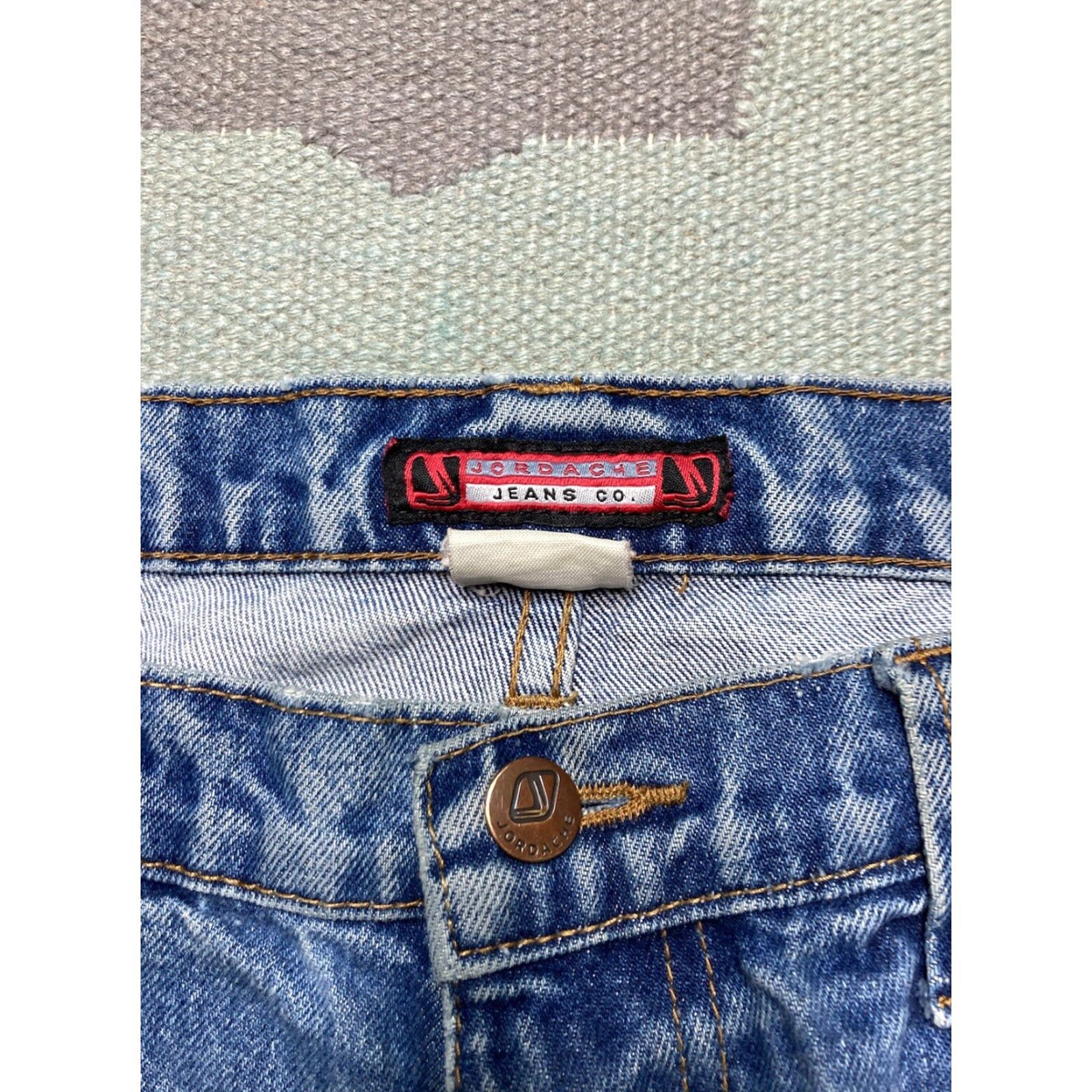 Jordache VINTAGE Jordache Jeans Men 36 Waist 32 Inseam Wide-Leg Hip Hop Baggy Carpenter JNCO Skater Blue Size US 36 / EU 52 - 7 Thumbnail
