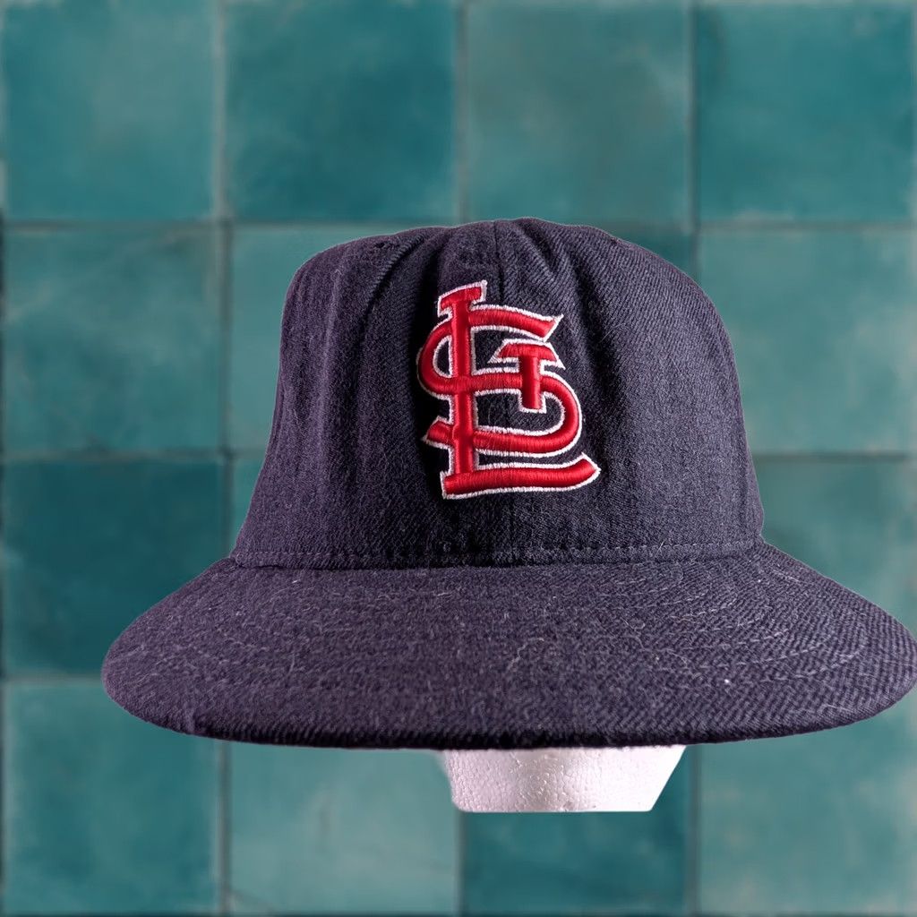 New Era VINTAGE New Era 5950 Hat St Louis Cardinals Wool 125th Anniversary USA Made 7 1/8 Fitted Mens Cap Black Size ONE SIZE - 1 Thumbnail