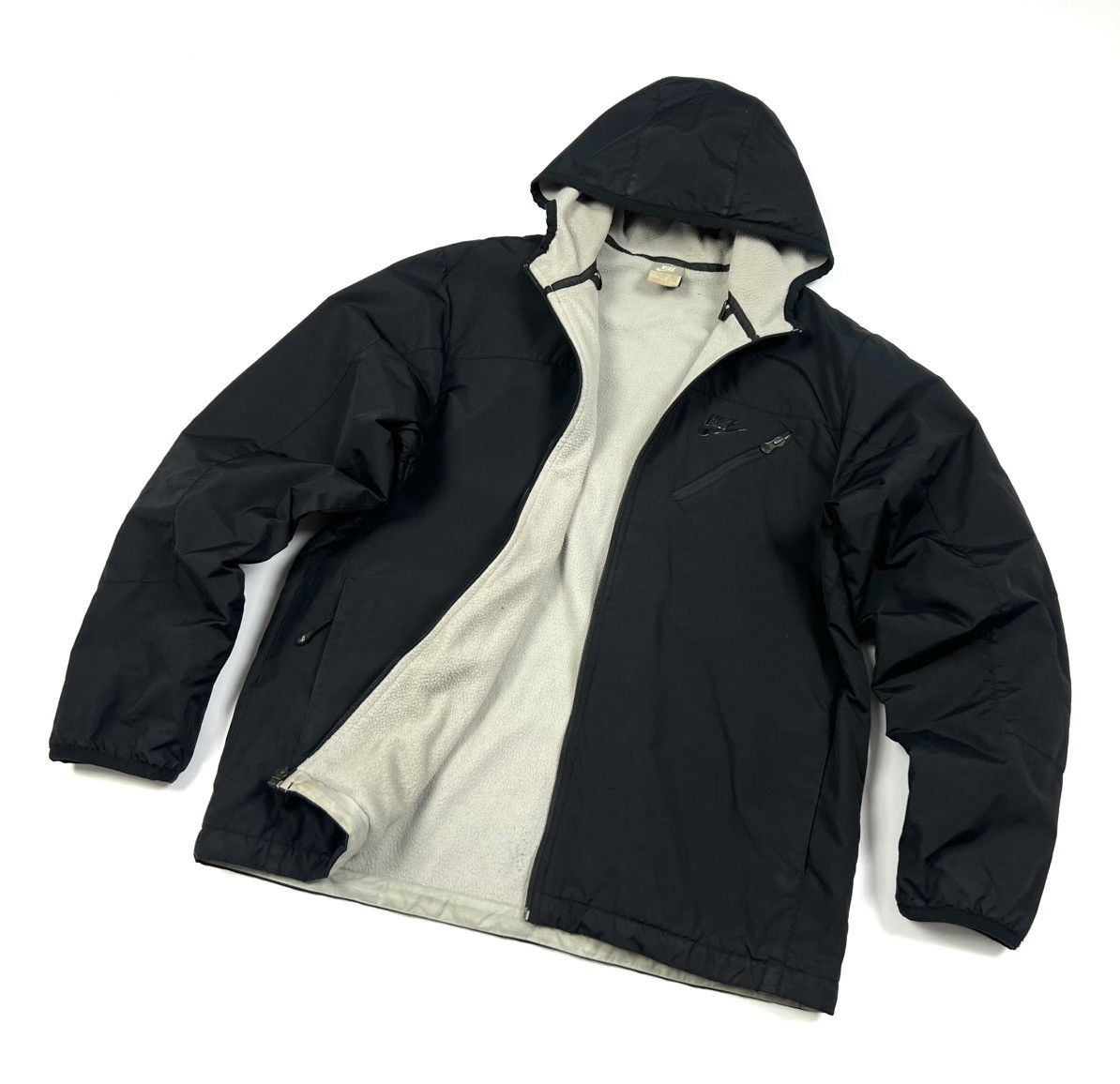Japanese Brand × Nike × Vintage Vintage Nike Logo Black Casual Y2K Fleece Jacket Size M/L Size US M / EU 48-50 / 2 - 1 Thumbnail