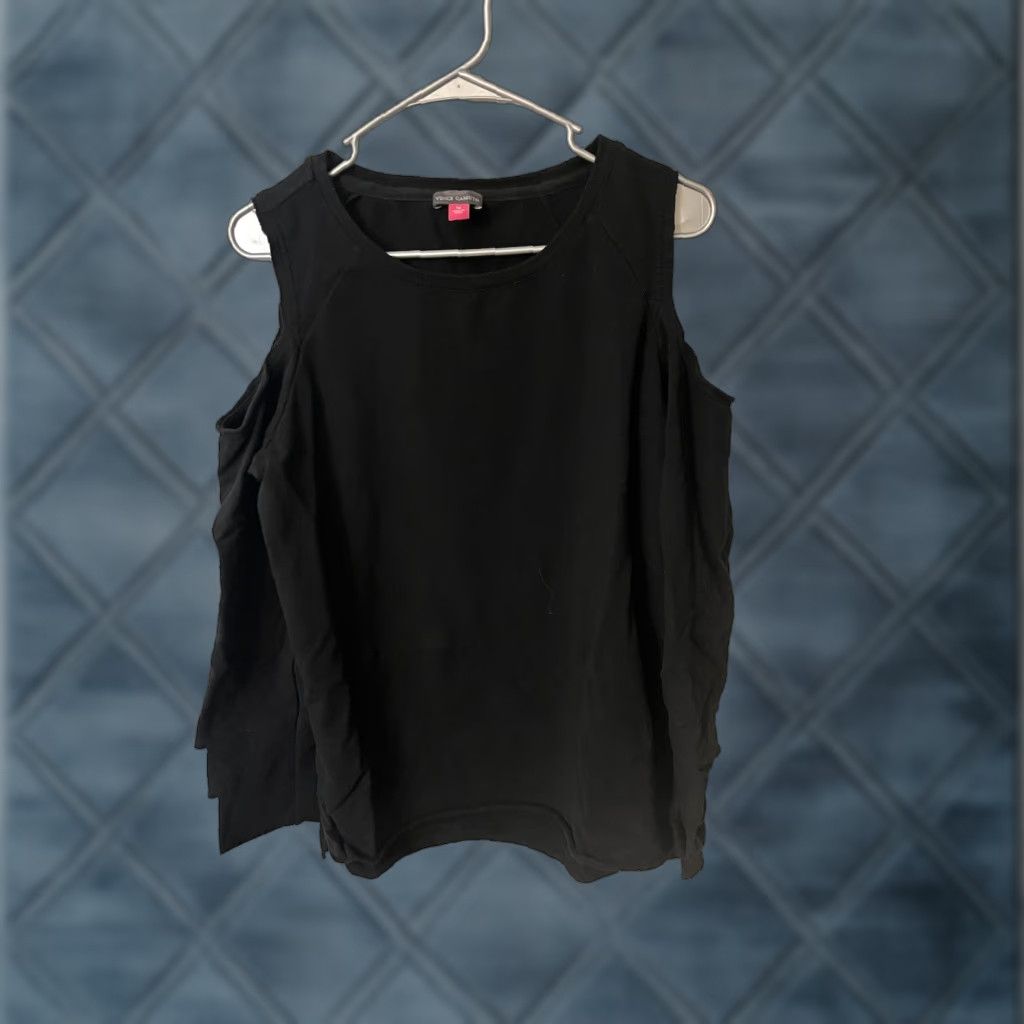Vince Camuto Vince Camuto Long Sleeve Cold Shoulder Top Black Medium Shirt Womens Vintage No Size M / US 6-8 / IT 42-44 - 1 Thumbnail