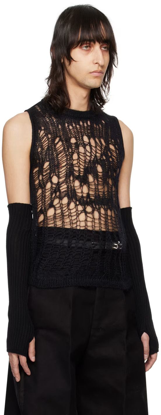 Rick Owens o1y0325 Sleeveless Sweater in Black Size US L / EU 52-54 / 3 - 2 Thumbnail