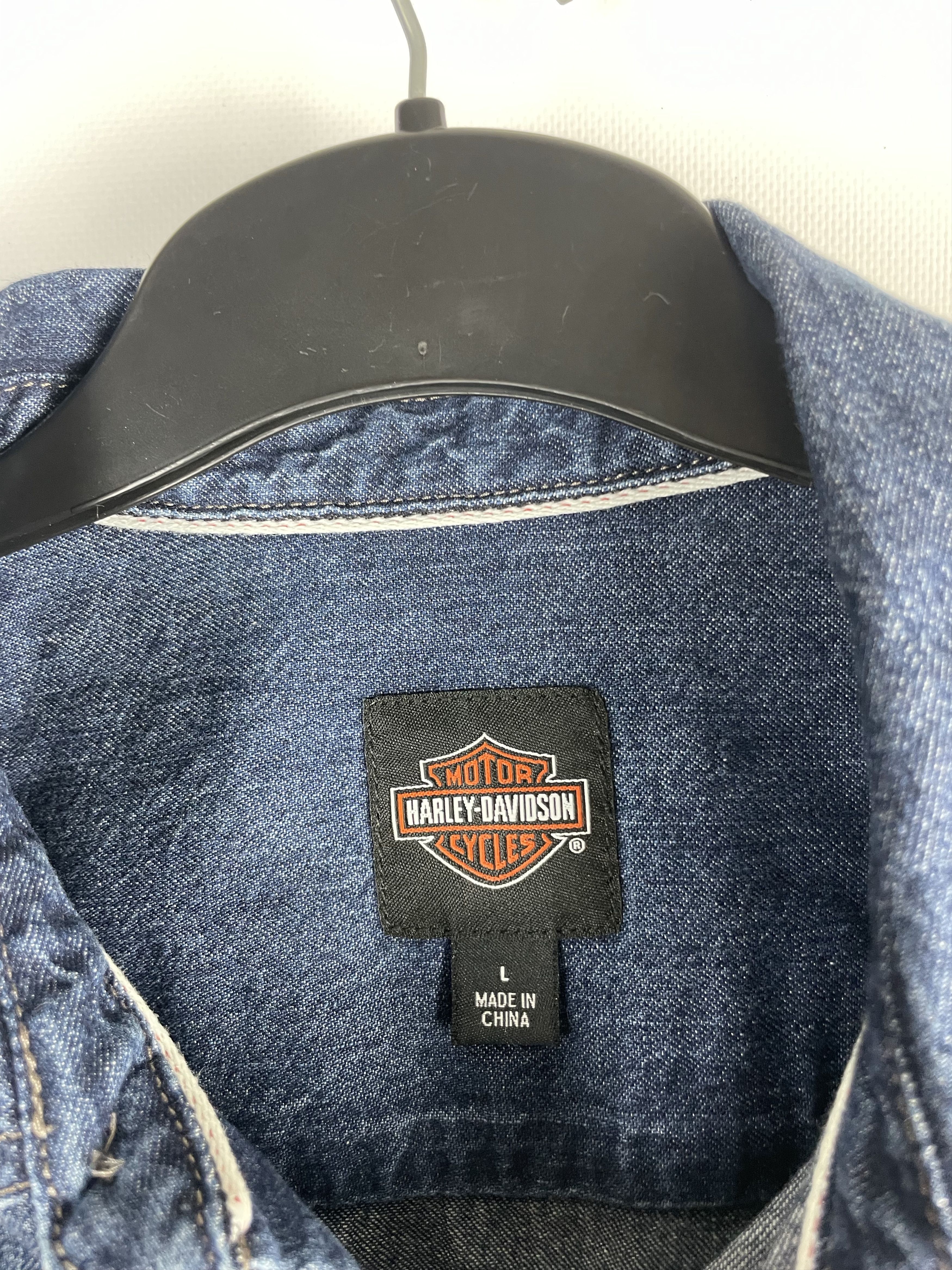Harley Davidson Vintage HARLEY DAVIDSON Denim Shirt Size US L / EU 52-54 / 3 - 5 Thumbnail