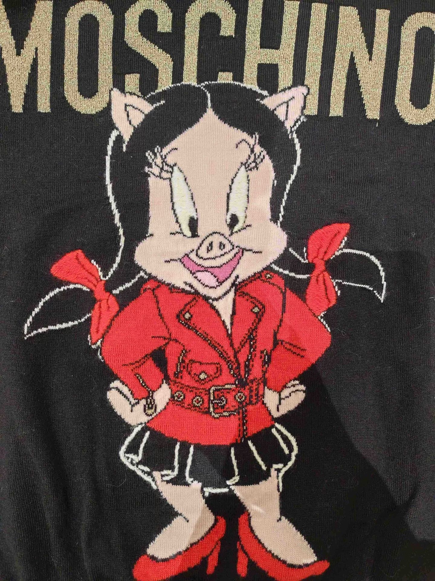 Moschino Moschino Piggy Black Knit Sweater XS Size XS / US 0-2 / IT 36-38 - 1 Thumbnail