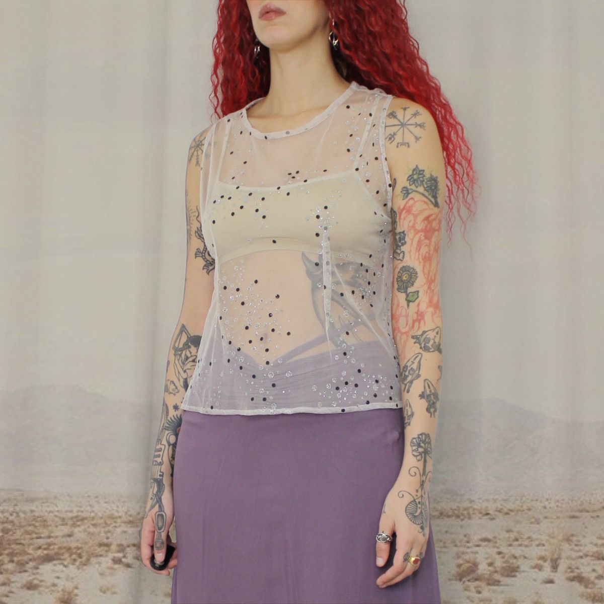 Other 🧚🏼‍♀️NUDE POLKA DOT TOP🧚🏼‍♀️ Size ONE SIZE - 2 Thumbnail