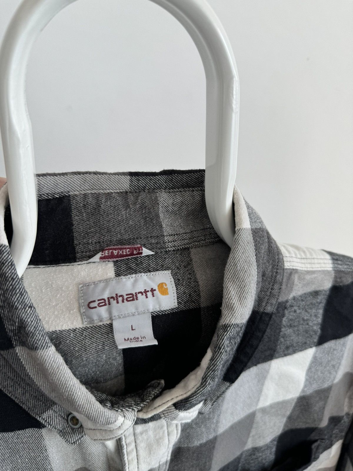 Carhartt × Vintage Vintage Carhartt Plaid Flannel Long Sleeve Shirt Size US L / EU 52-54 / 3 - 3 Thumbnail