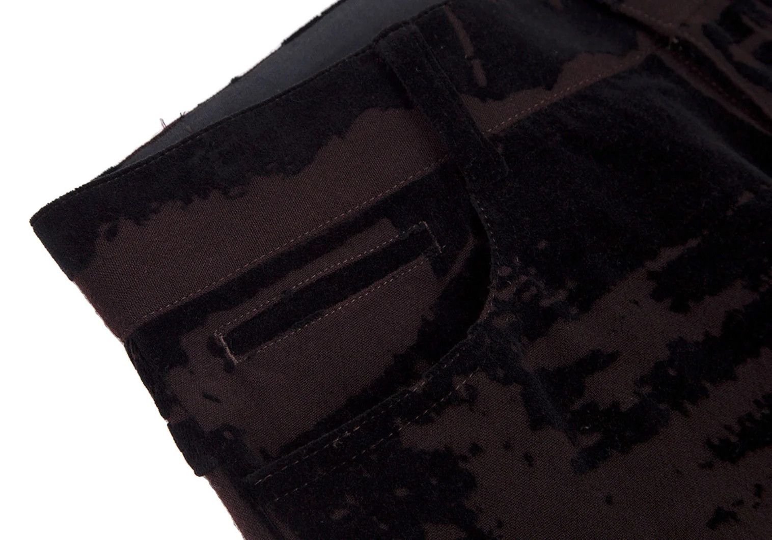 Jean Paul Gaultier Graphic Flocked Wool Pants in Brown and Black, Size 46 Size US 30 / EU 46 - 3 Thumbnail