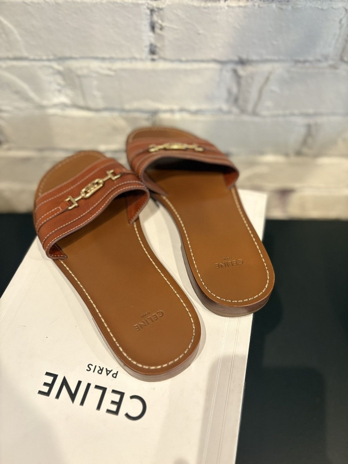 Celine Celine Slides Brown Clean OG Size 39 Size US 9 / IT 39 - 2 Thumbnail