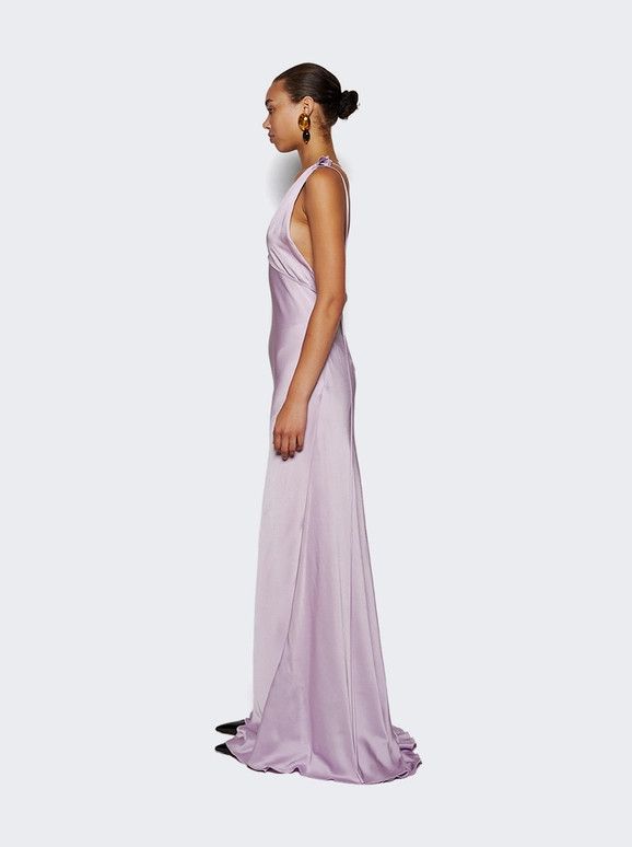 Victoria Beckham o1mle0525 Gathered Shoulder Cami Gown in Petunia Pink Size M / US 6-8 / IT 42-44 - 4 Thumbnail