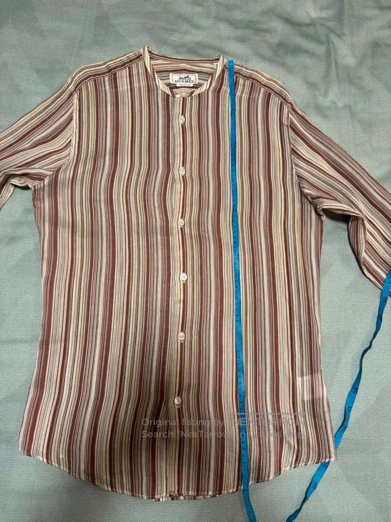 Hermes Hermes Silk shirt, Henry collar, 20% silk + 80% cotton Size US XXS / EU 40 - 6 Thumbnail