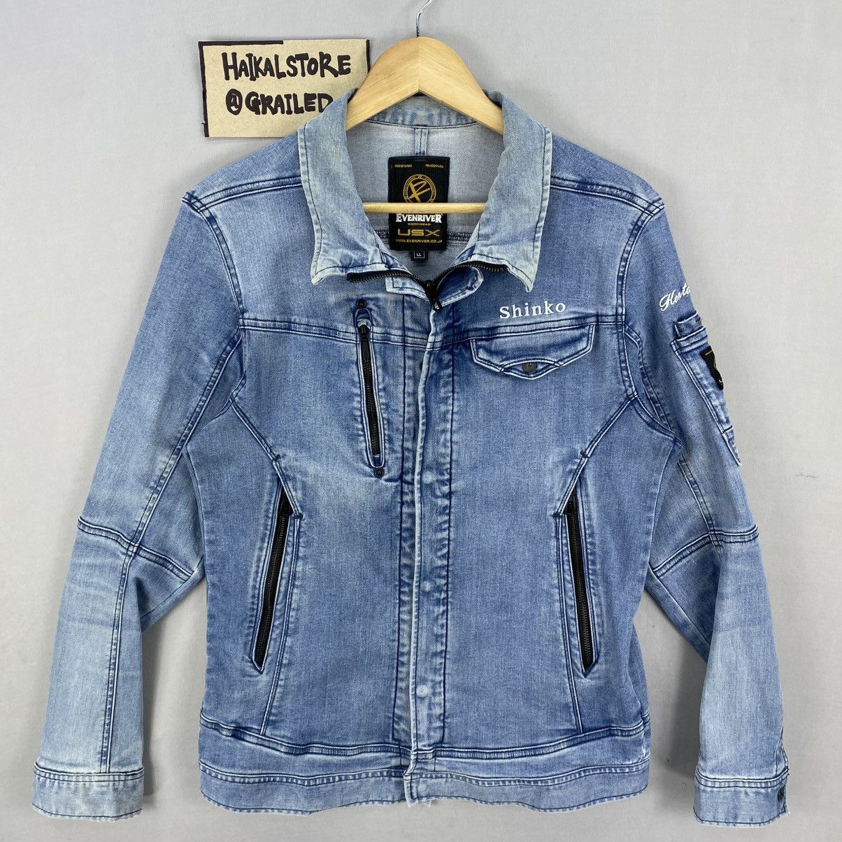 Japanese Brand Vintage Y2k Even River Denim Work Wear Jacket Size US S / EU 44-46 / 1 - 1 Thumbnail