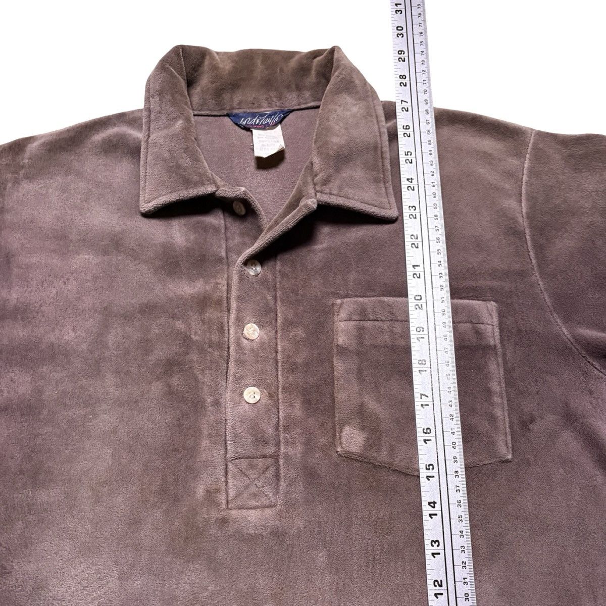 Other Vintage 60s 70s Lord & Taylor Faded Brown Velour Polo Shirt Size US M / EU 48-50 / 2 - 5 Thumbnail