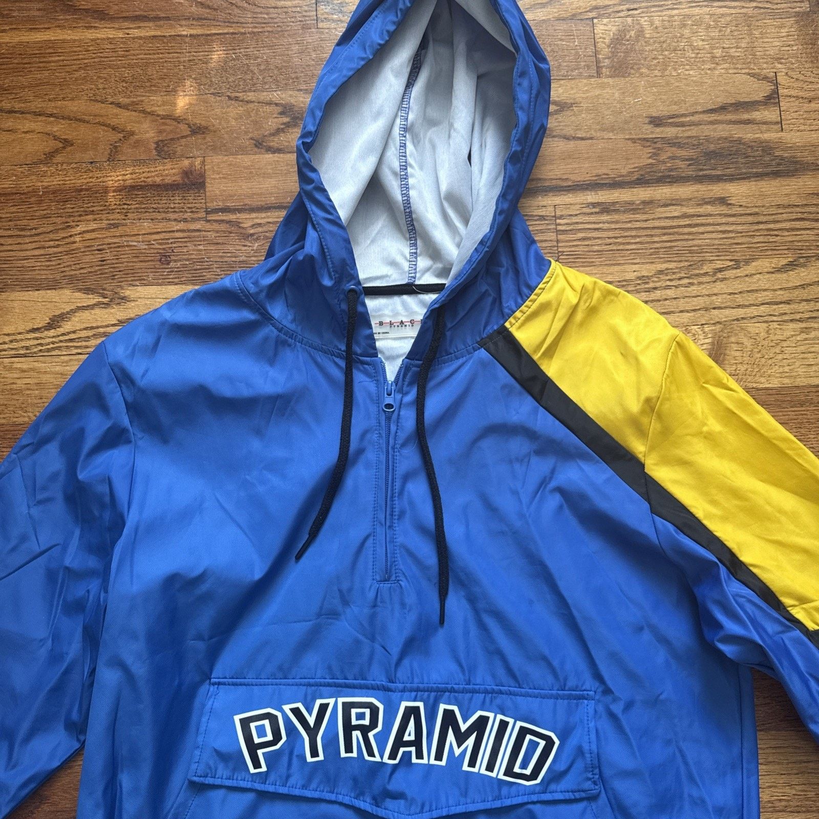 Black Pyramid Black Pyramid Jacket. Blue and Yellow. Windbreaker with hood Size US XL / EU 56 / 4 - 3 Thumbnail