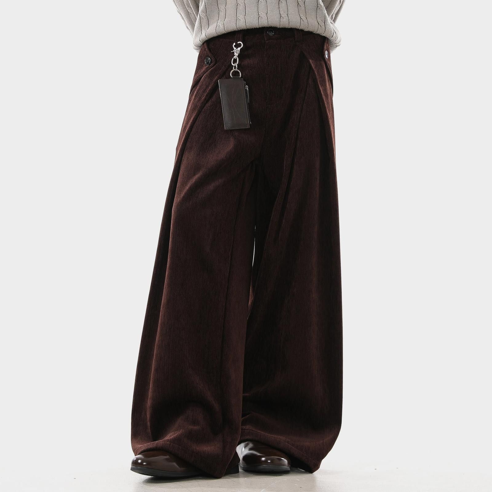 Vintage Beige Wide Leg Corduroy Pants, Baggy Fit Size US 32 / EU 48 - 6 Thumbnail