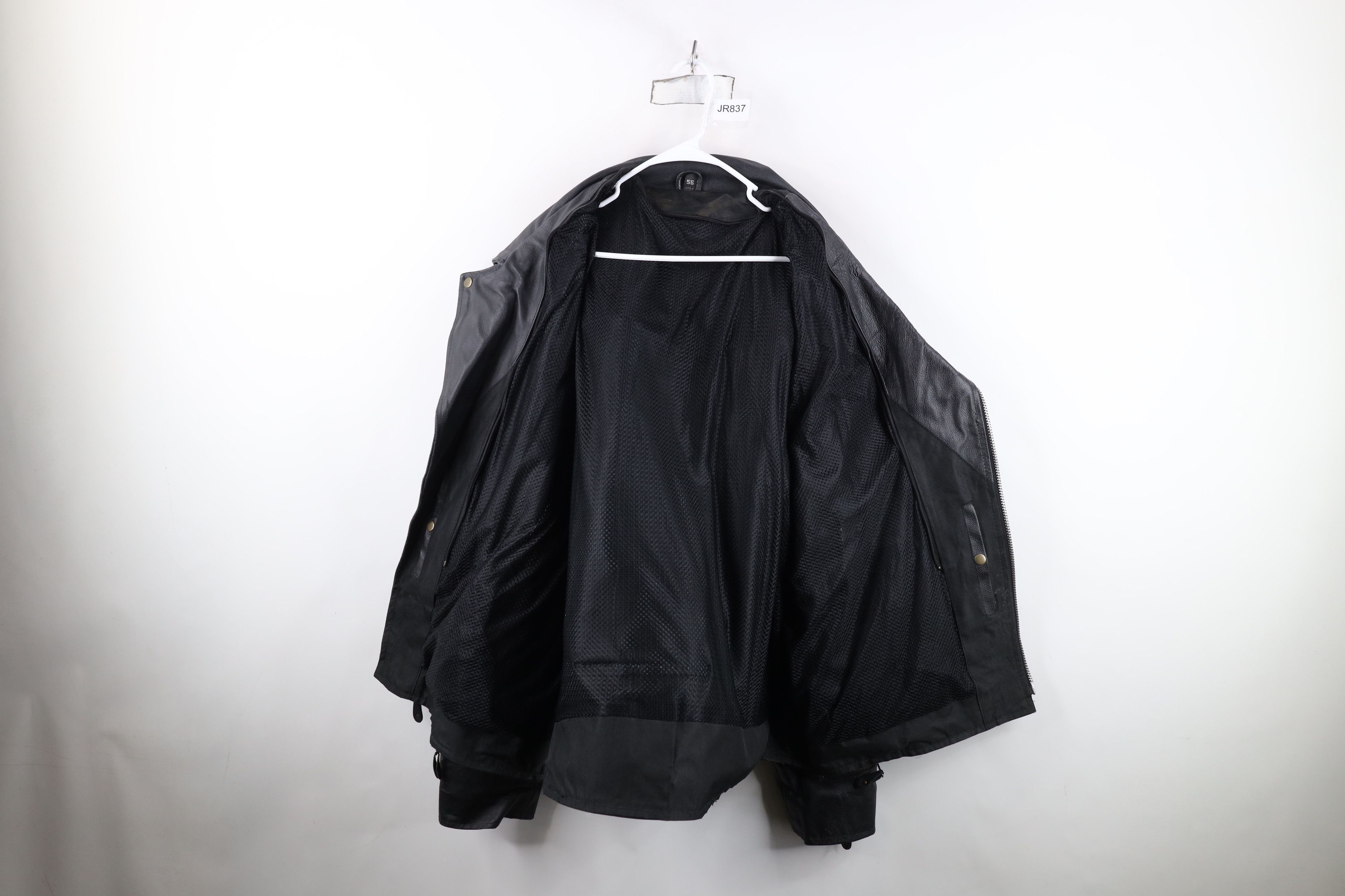 Vintage Vintage 90s Streetwear Heavyweight Leather Motorcycle Jacket Size US XXL / EU 58 / 5 - 10 Thumbnail