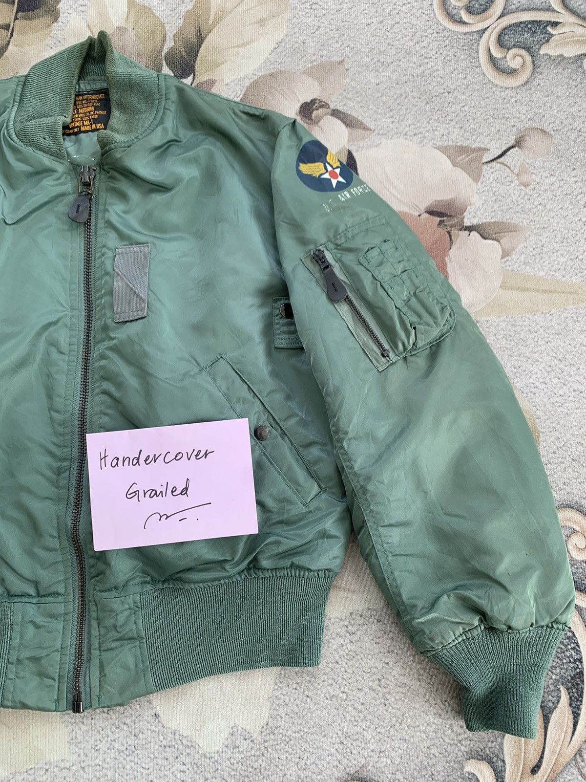 Vintage Vintage MA-1 Usaf Military Bomber Jacket Zip Ideal Usa Size US M / EU 48-50 / 2 - 4 Thumbnail