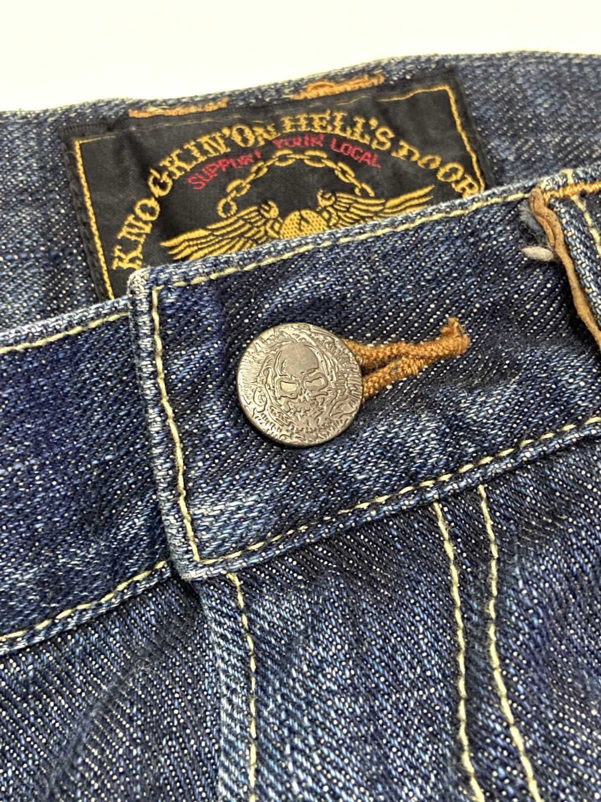 Japanese Brand SKULL FLIGHT SS BOOTCUT JEANS Size US 33 - 5 Thumbnail