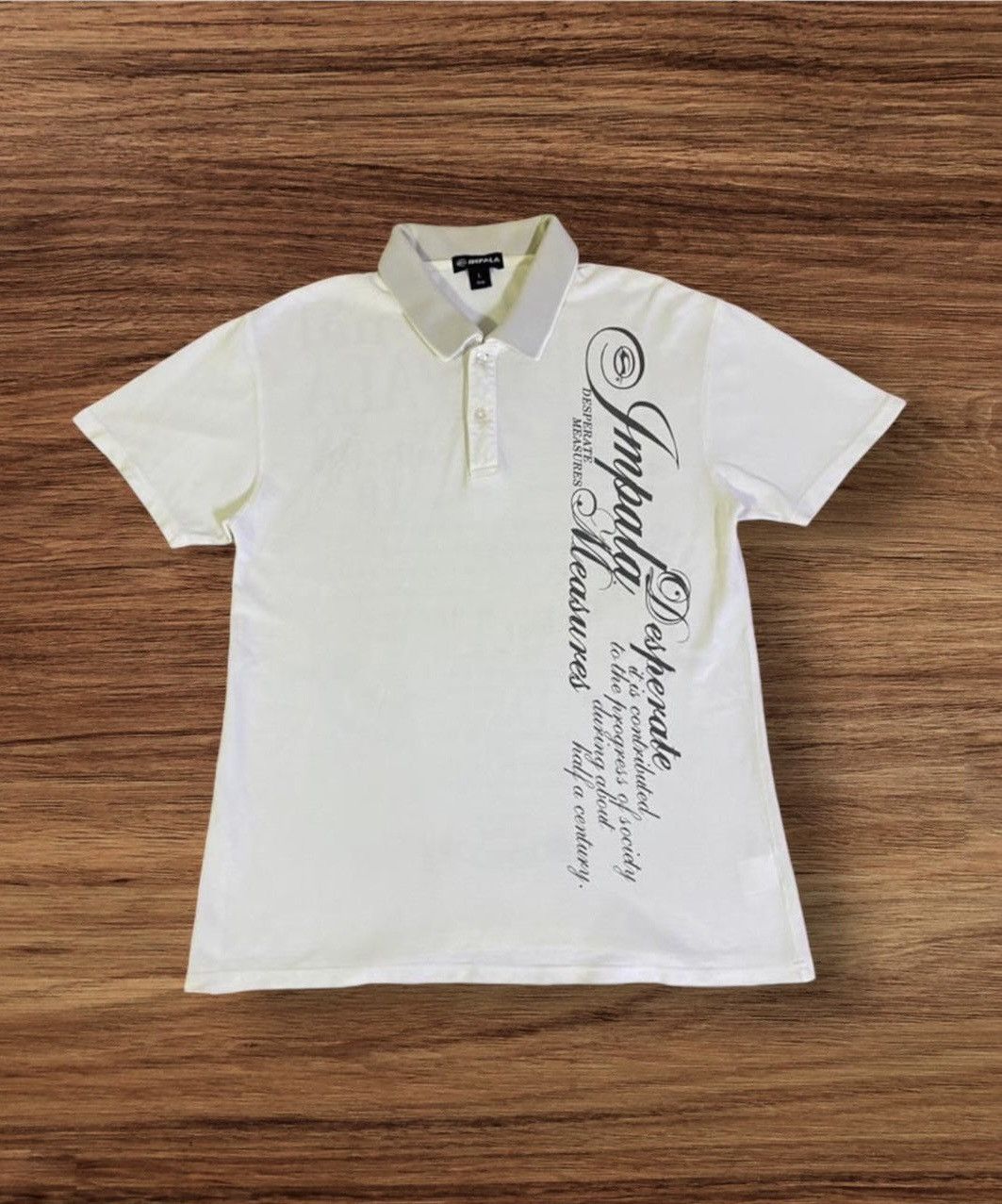 Japanese Brand Vintage IMPALA Poem Design Style Polo Tee Size US M / EU 48-50 / 2 - 2 Thumbnail