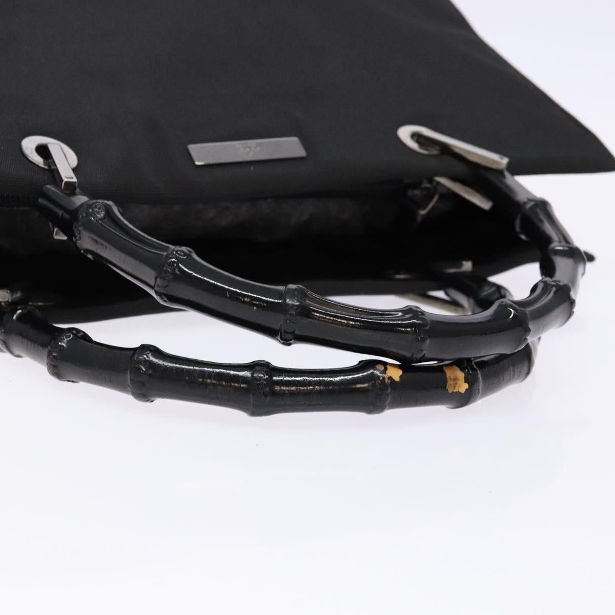 Gucci GUCCI Bamboo Handbag Nylon Black Silver 002 002 Size ONE SIZE - 7 Thumbnail