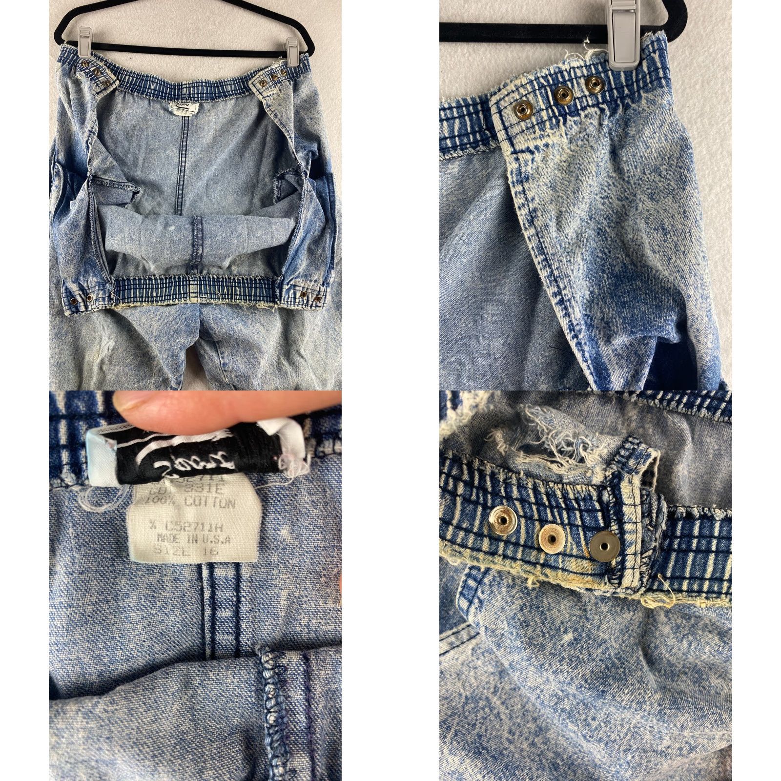 Vintage VINTAGE High Rise Acid Wash Jeans Womens 16 C Sport Button Flap Paper Tag USA 80s Size 38" / US 16 / IT 52 - 11 Thumbnail