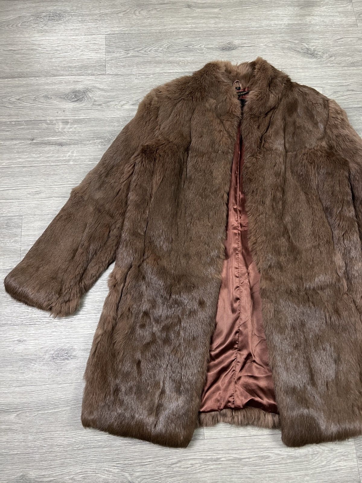 Other Vintage French Coney Fur coat Rabbit fur Brown Winter coat Size S / US 4 / IT 40 - 3 Thumbnail