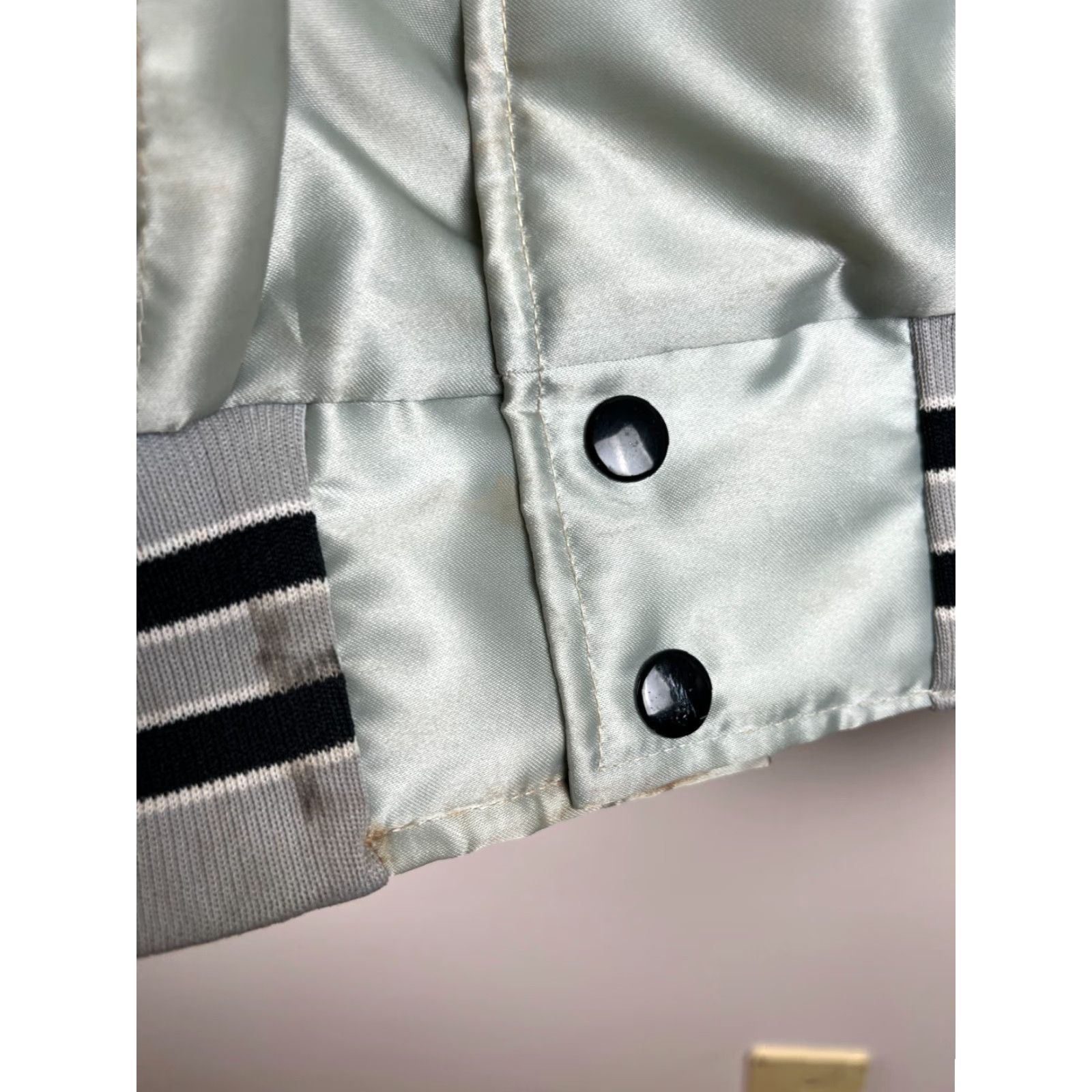 Vintage VINTAGE Mens Bomber Jacket Aristo Jac by Hilton USA Size L 80s Silver Rockabilly"} Size US L / EU 52-54 / 3 - 7 Thumbnail