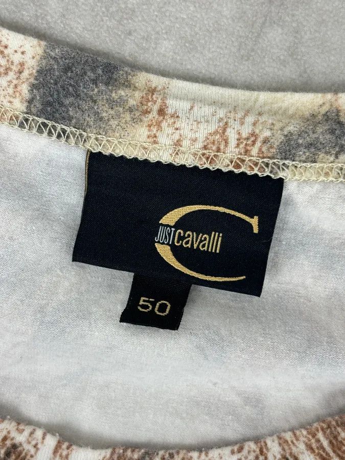 Just Cavalli SS2004 Cavalli Cream Animal Print Longsleeve T-Shirt Size US M / EU 48-50 / 2 - 9 Thumbnail