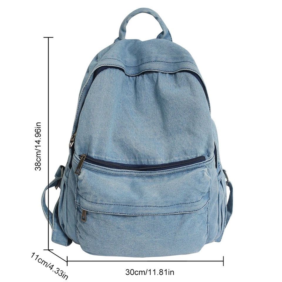 Japanese Brand Blue Denim Backpack Size ONE SIZE - 4 Thumbnail