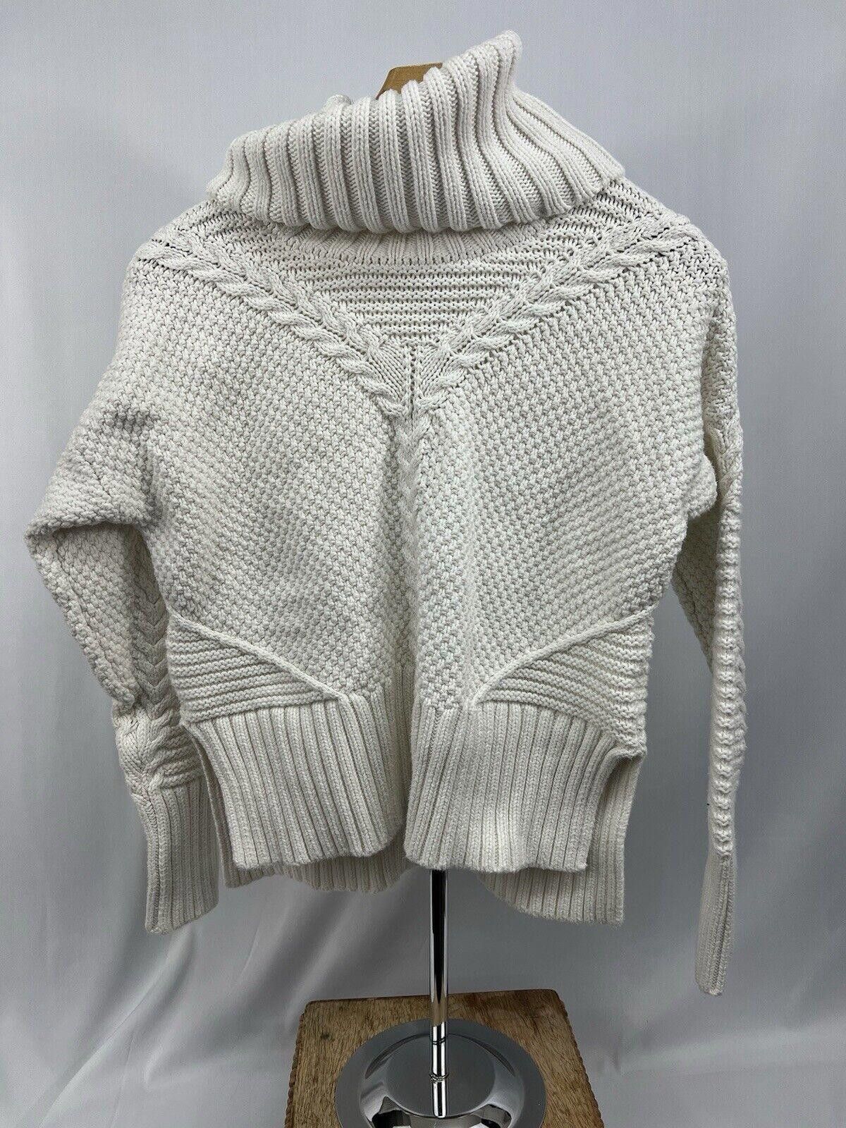 Designer Rachel Ashwell Cream White Cable Knit Coastal Sweater Size S / US 4 / IT 40 - 2 Thumbnail