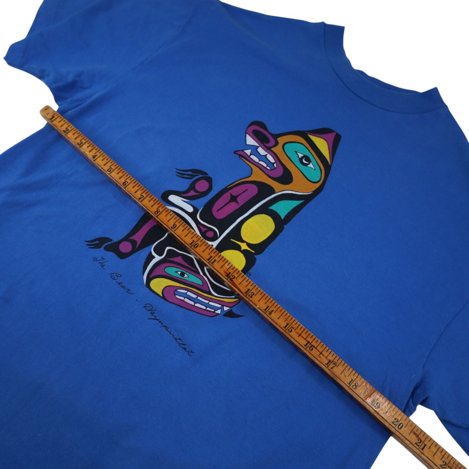 Vintage Vintage 90s Native Artwork "The Bear" Graphic T Shirt Size US L / EU 52-54 / 3 - 8 Thumbnail