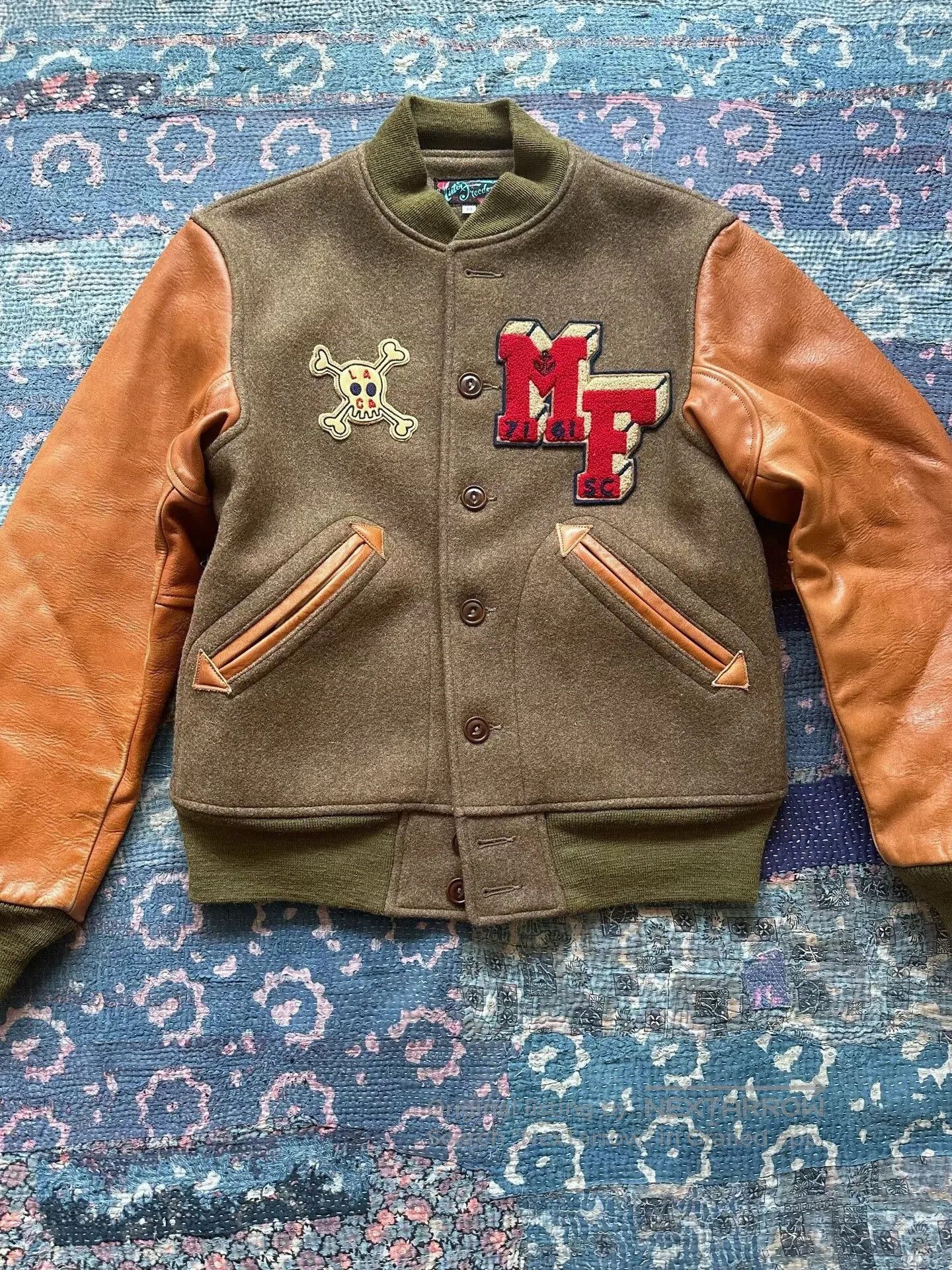 Mister Freedom Mister Freedom Baseball Jacket with Leather Sleeves. Size US M / EU 48-50 / 2 - 1 Thumbnail