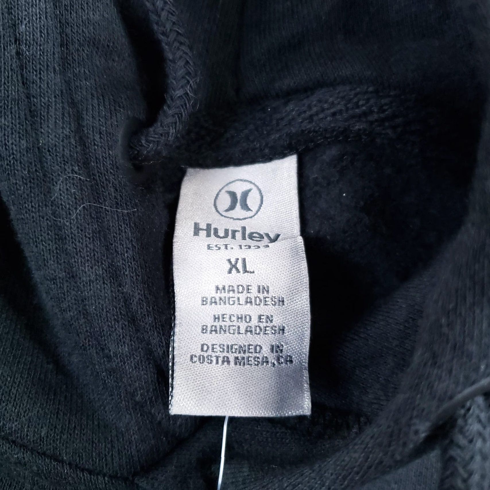 Hurley Hurley Hoodie Sweatshirt Mens XL Black Logo Pullover Fleece Hooded Pockets Graphic Print All Seasons Size US XL / EU 56 / 4 - 5 Thumbnail