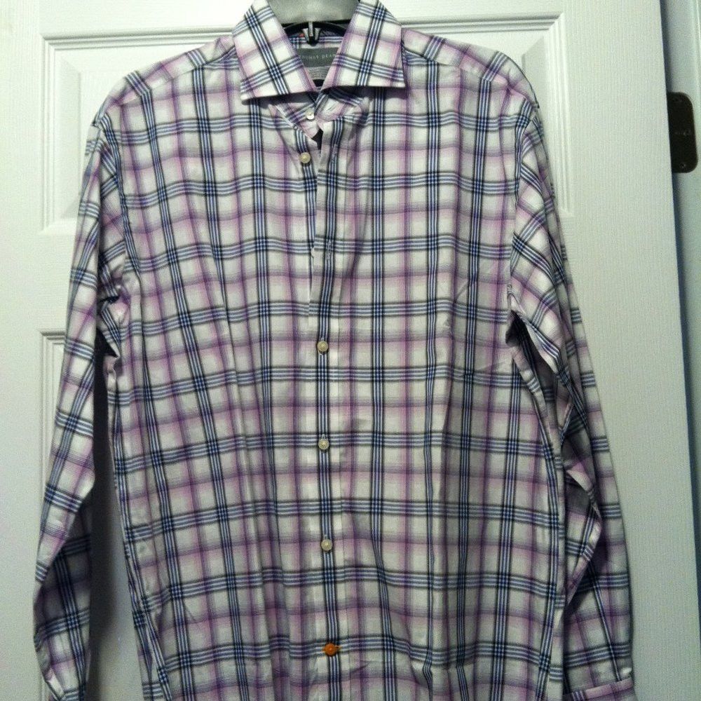 Thomas Dean THOMAS DEAN MENS NEW 100%COTTON CASUAL SHIRT SIZE: M Size US M / EU 48-50 / 2 - 4 Thumbnail