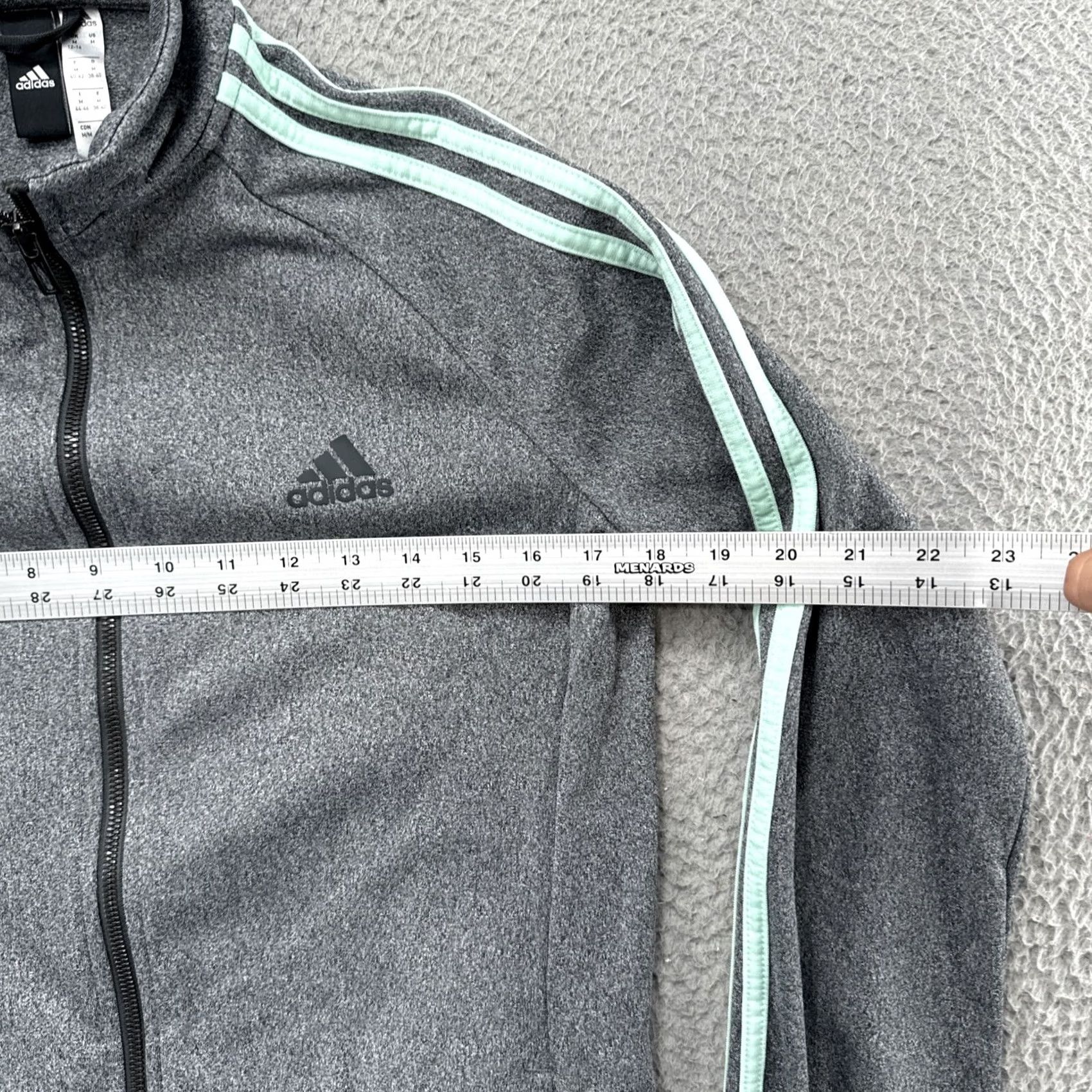 Adidas Adidas Women’s Essentials 3-Stripe Classic Track Jacket Gray Mint Green M Jacket Women Athletic Running & Jogging Multicolor Striped 3 White Stripes Size M / US 6-8 / IT 42-44 - 4 Thumbnail