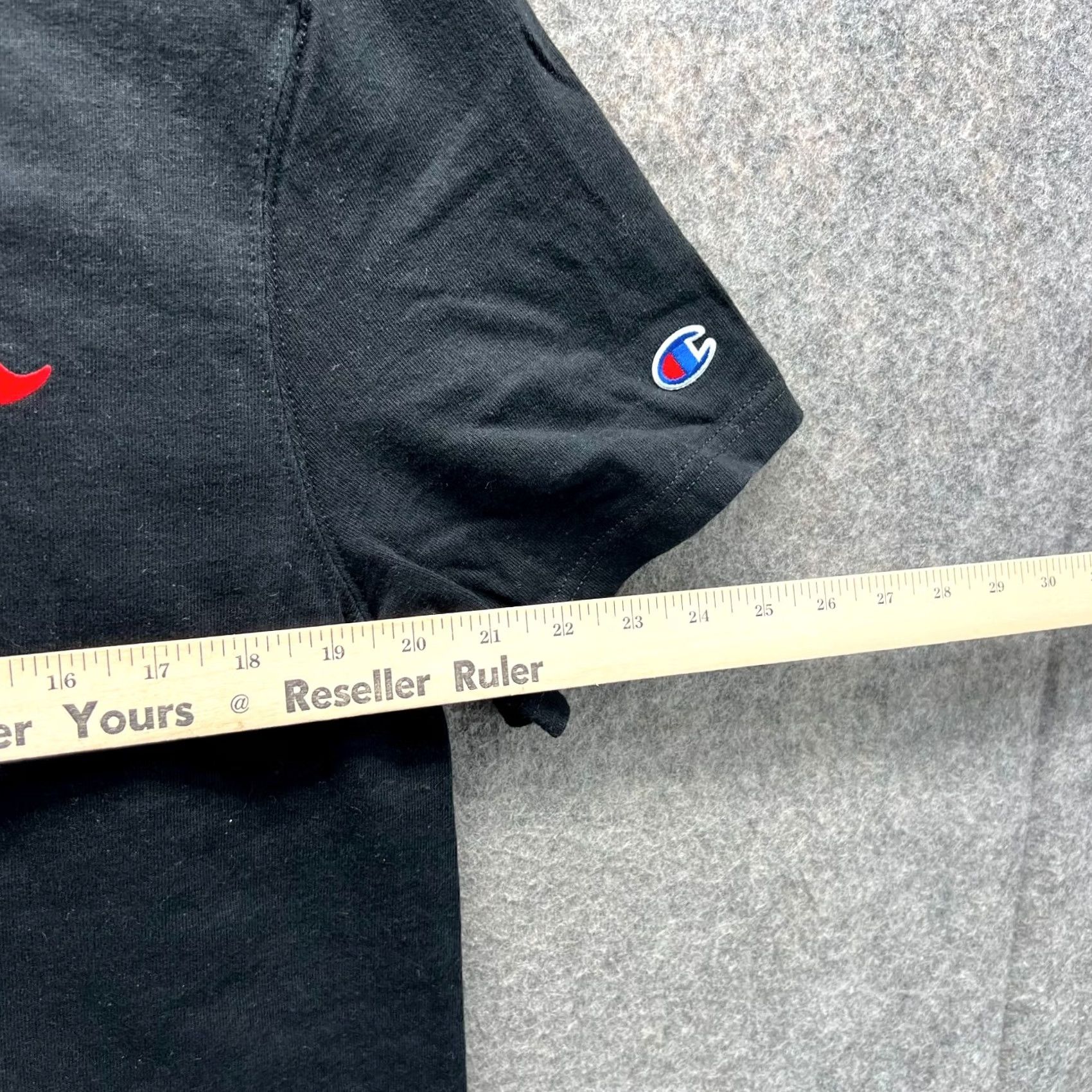 Champion VINTAGE Champion Shirt Mens Medium Black Crewneck Spell Out Heritage Direct Flock Shirt Mens Medium Black Crewneck Spell Out Heritage Direct Flock Size US M / EU 48-50 / 2 - 3 Thumbnail