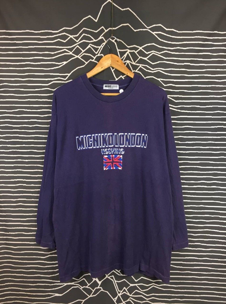 Michiko Koshino London Vtg 90s Michiko London Koshino Big Logo Long Sleeve Tee Size US XL / EU 56 / 4 - 2 Thumbnail