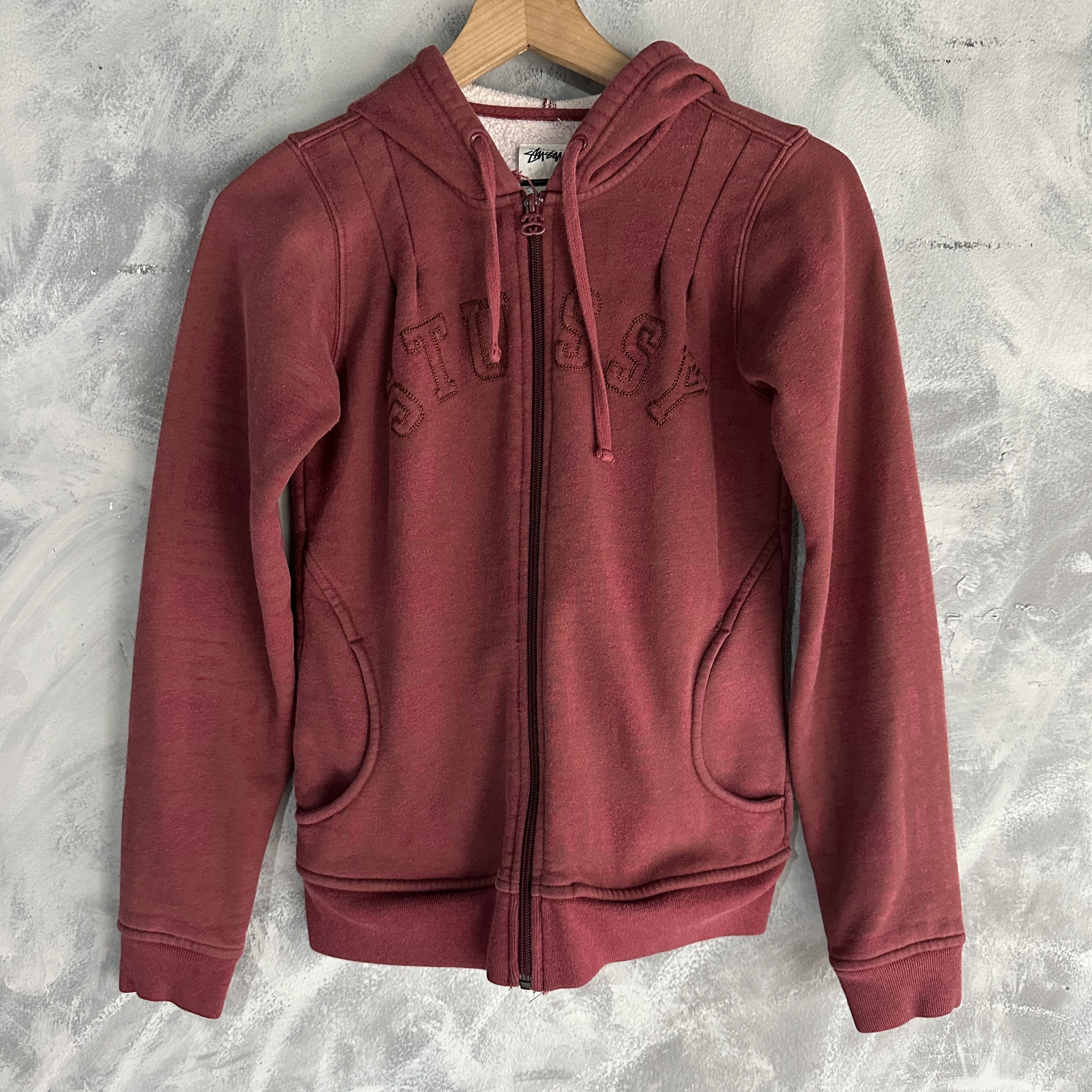 Stussy Vintage Stussy Zip-Up Hoodie Women's Small Red Y2K Size S / US 4 / IT 40 - 2 Thumbnail
