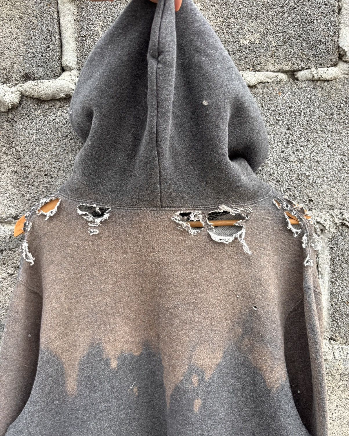 Vintage Thrashed 2Tone Faded Distressed Russell Hoodie Size US M / EU 48-50 / 2 - 12 Thumbnail