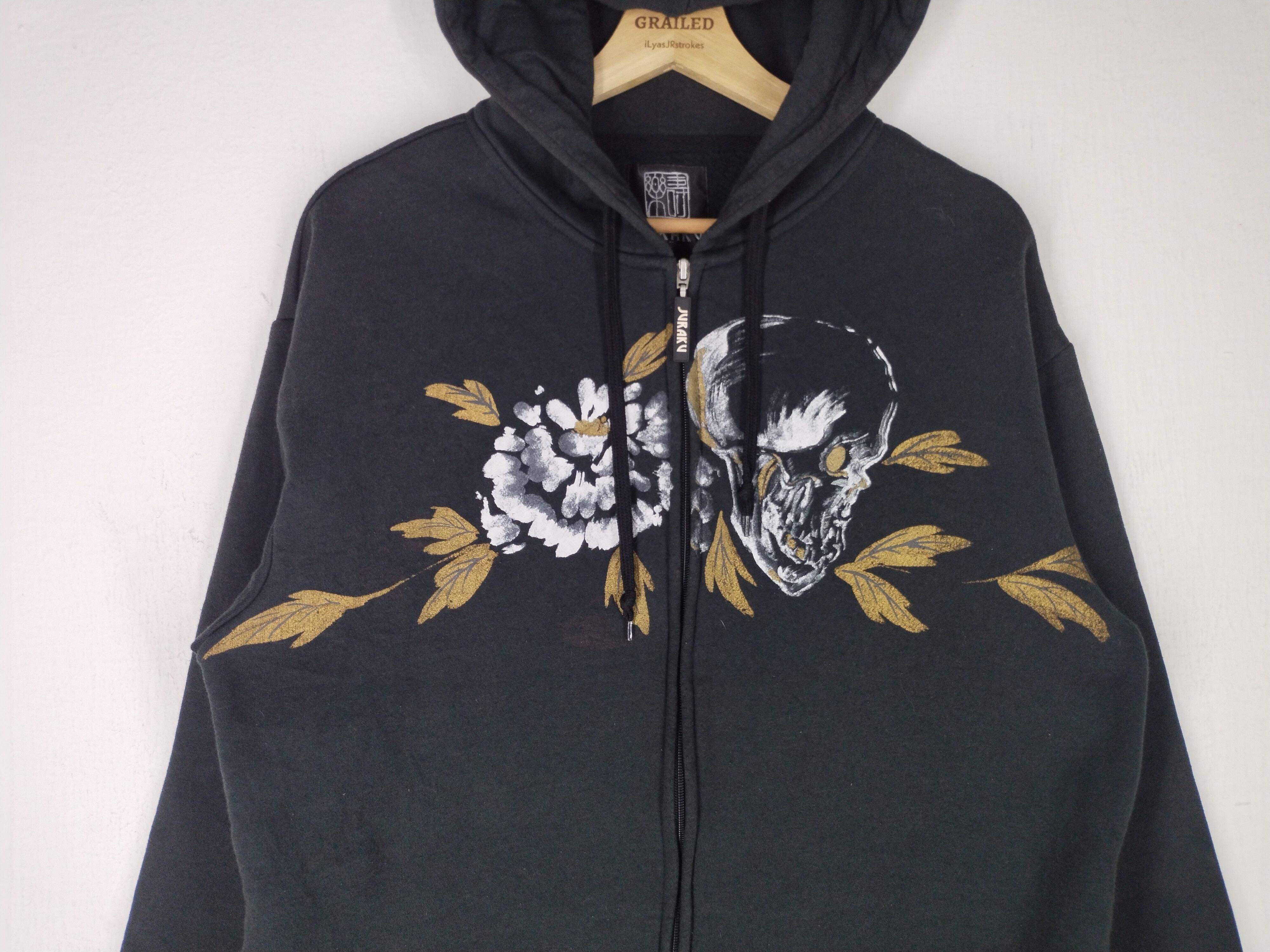 Karakuri Tamashii Vintage Skulls Sukajan Juraku Zipper Hoodie Size US L / EU 52-54 / 3 - 3 Thumbnail