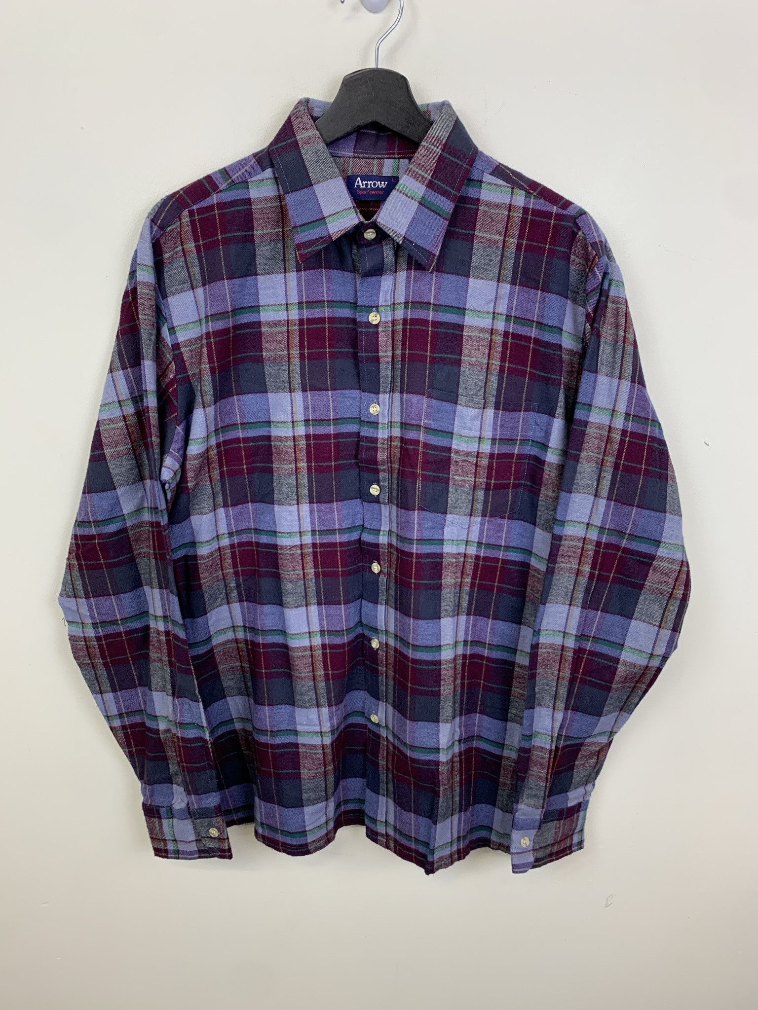 Flannel Vintage Flannel 1990s Button Up Blue Tone Flannel Size L Size US L / EU 52-54 / 3 - 1 Thumbnail