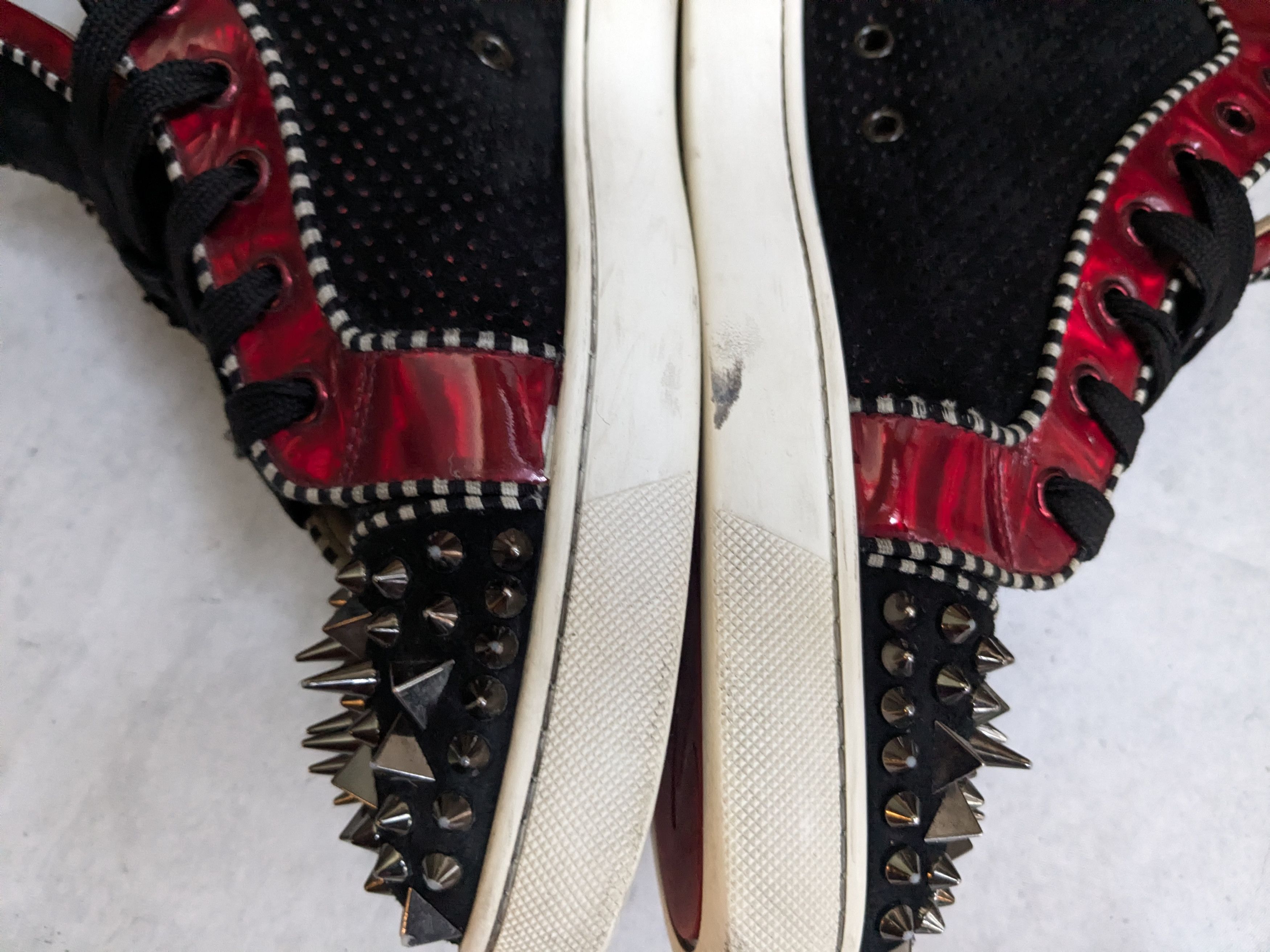Christian Louboutin Christian Louboutin High Top Sneakers 9 42 Black Red Spikes Size US 9 / EU 42 - 9 Thumbnail