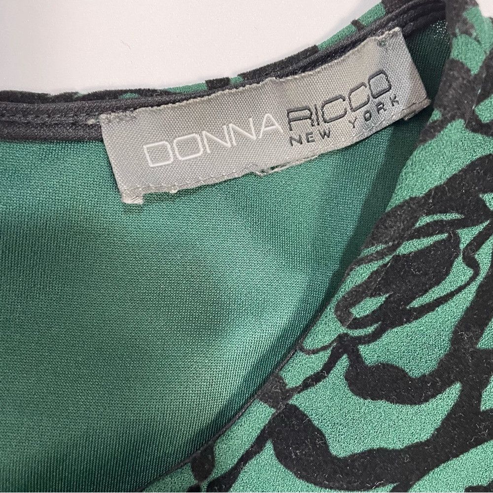 Other Donna Ricco Green Floral Lace - Trimmed Flocked Scuba Dress Size XL / US 12-14 / IT 48-50 - 7 Thumbnail