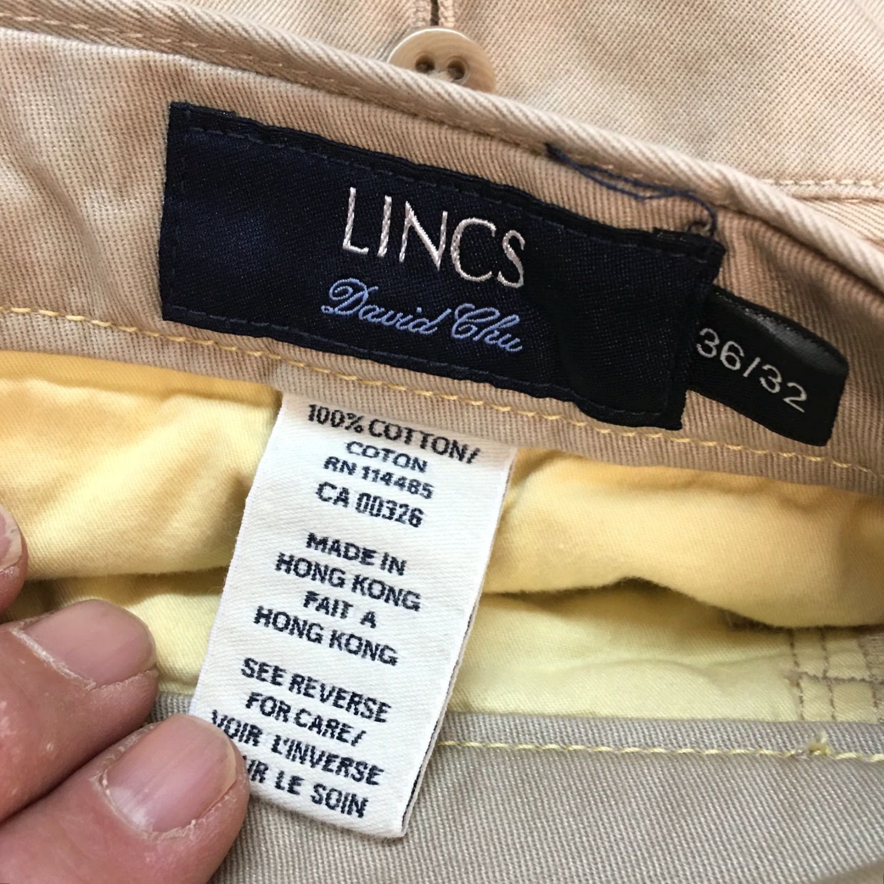 Vintage Lincs David Chu Mens Dress Pants Beige Flat Front Pleated 36X32 Size US 36 / EU 52 - 7 Thumbnail