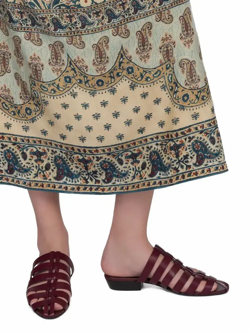 Loro Piana o1srvl11e0225 Kaede Leather Sandals in Burgundy Size US 8 / IT 38 - 2 Thumbnail